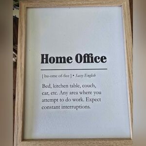 Home Office Definition Wall Art - Natural Wood Frame